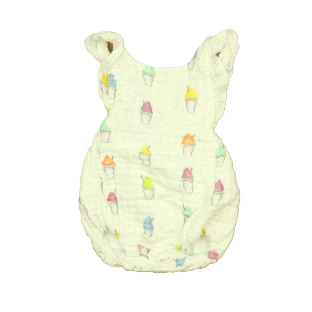Nola Tawk Unisex White Ice Cream Romper size: 3-6 Months